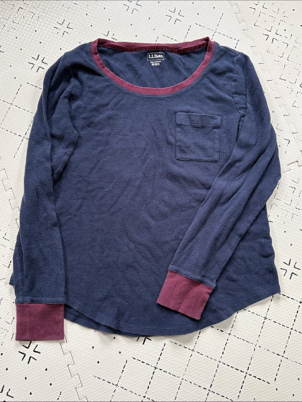 LL Bean womans relaxed waffle top